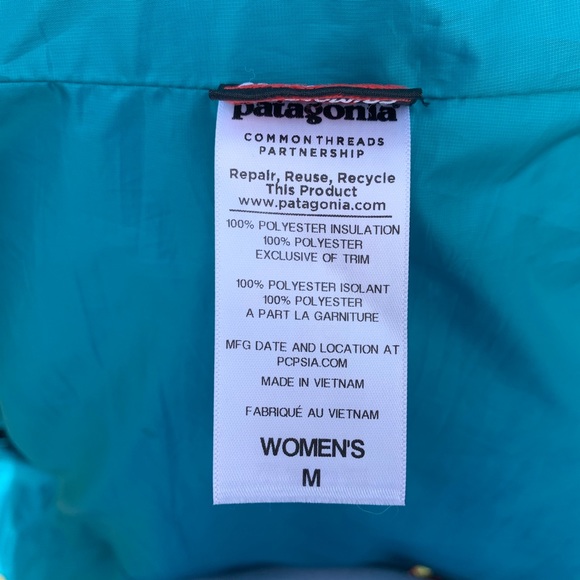 Patagonia Nano Puff Jacket orange with teal lining - Picture 7 of 8